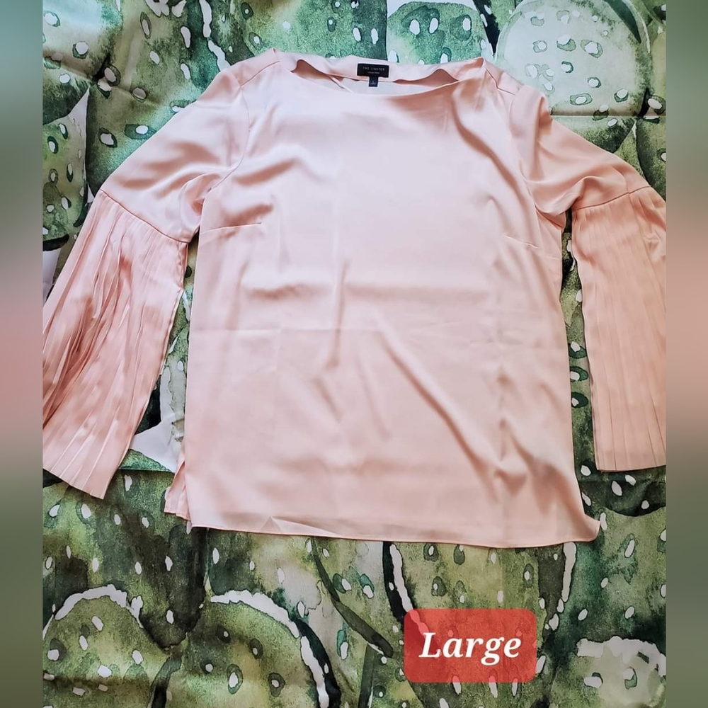 Bell sleeve silk top